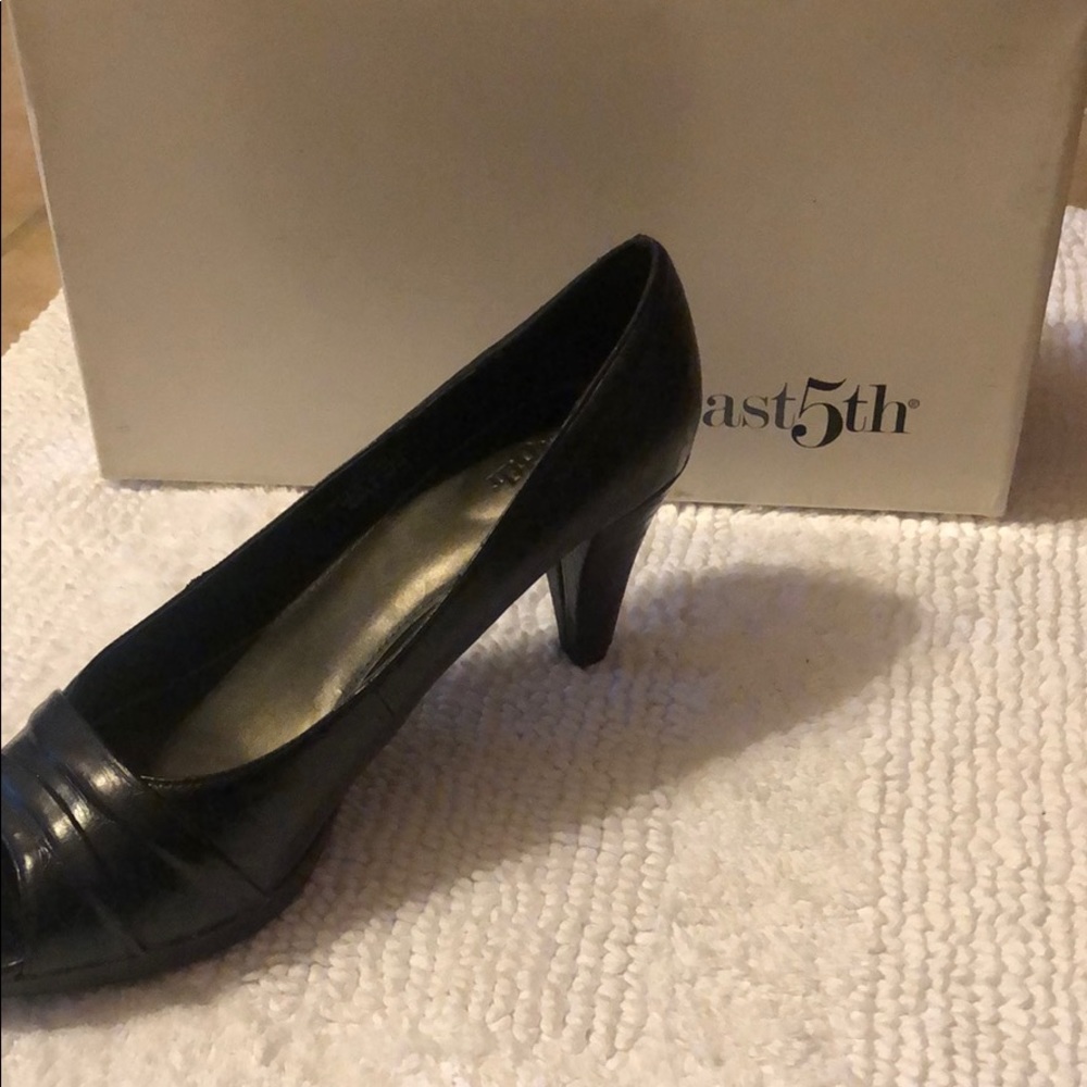 NIB EAST 5th black open toe heels
